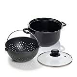 Genius World´s Greatest Pot 3-delat kastrullset med silinsats 25 cm – vrid grytan, häll av vätska och maten stannar i silen – Cooking Pot för induktion Ceran Elektro A24655 svart