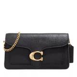 Polished Pebble Leather Tabby Chain Clutch Black