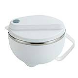 ASADFDAA Lunchlåda Hot rostfritt stål Noodle Rice Soup Bowl med lock hantera livsmedel Container Lunch Box (Color : White)