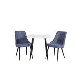 Venture Design Polar & Velvet matgrupp Vit/blå 2 st stolar & bord 75 x 75 cm