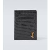 Saint Laurent Cassandre leather wallet - black - One size fits all