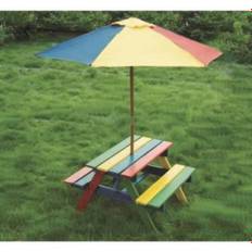 Bord och bänkset med parasoll Barnmöbler för trädgården 944840