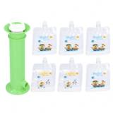 SHEIN 7pcs Set Baby Food Pouch Maker Pure Color Pouches Toddler Fruit Squeeze Puree Filler For Kids