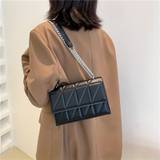 Fashion Quilted Crossbody Bag, Trendy Pu Flap Shoulder Bag, Women's Casual Vegan Handbag & Purse