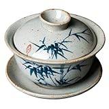 tekopp kopp Handmålad bambu Gaiwan for te keramik terrin med lock Vintage teserviser Kung Fu teset Kinesiska koppskålar 120 ml Chawan tekopp (Size : 120ml, Color : A)