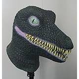 The Rubber Plantation TM 619219291415 Tyrannosaurus Dinosaurie hel huvud latex mask fancy klänning T rex halloweenkostym tillbehör, unisex, en storlek