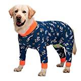 Big Dog baskläder Ren bomullsskjorta Pyjamas medelstora och stora hundar fyrbent Kläder Full Body Hög Stretch (Color : Blue astronaut, Size : 32#(22.5~30KG))
