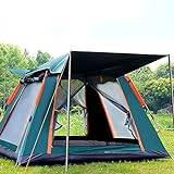 Pop up-tält för 5–6 personer, familjetält för 6 personer, stora tält för camping, vandring, solskydd/festival, nödvändig, bärbar med bärväska