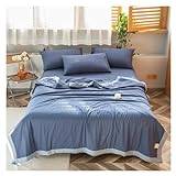 White Solid Cool Summer Air Condition Quilt Stitching Throws Washable Cotton Filler Twin Queen Size Blanket,Set med täcke