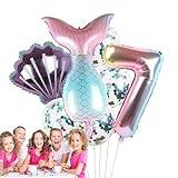 Sjöjungfruballonger för födelsedagsfest, dekoration sjöjungfru ballonger | liten sjöjungfrufest folieballong, sjöjungfrustjärt ballonger födelsedagsfest dekorationer, Teksome