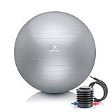 BODYMATE Pilatesboll i tjock plast med GRATIS e-bok, inkl. luftpump – Fitness Yoga Core kontorsstol