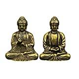Ett par Pure Copper Buddha Ornament Trumpet Heminredning Shakyamuni Mässing Bilstatyer Brons Buddhafigurer Gåvor present