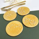 Mustard Wild Flower Ceramic Coasters