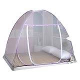 Myggnät för sänghimmel, vindtätt sovrumssänghimmel vikbara drömtält elegant kupol sängnät tält baldakin för vuxna, lila, 150 x 200 x 146 cm