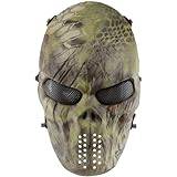 Yzpacc Airsoft-mask för hela ansiktet, Airsoft-mask med metallnät ögonskydd M06 taktisk airsoft-mask skydd paintball-mask för halloween CS överlevnadsspel (MA)
