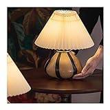Varmljuslampa, Sovrumslampa Bordslampa Medeltida stil Plisserad heminredning Prydnad Premium vardagsrumslampa, för hemmakontoret (Size : A)