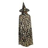 AWOCAN Halloween cape full längd halloween cape kappa riddare häxor halloween kostym rekvisita unisex för cosplay fest (svart – 150 cm)