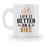 Life is bättre på en cykel – kopp -M-vit