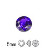 Kubisk zirkonia, 6mm, Preciosa round brilliant cut, Purple (lila), 2/10st