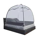 Myggnät bärbar tyst vikning används i familjens sovsalar bekväm förvaring undre myggnät för att förhindra myggbett, grå, 1,5 m
