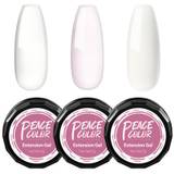 PEACECOLOR 3pc 5ml Nail Extension Gel UV Gel Set Clear Pink White for Nail Builder Finger Extension Manicure Tools False Nails DIY Set