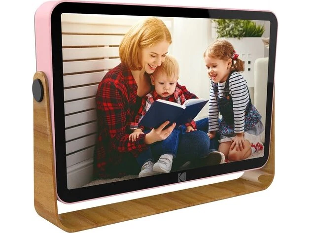Digital Photo Frames SZSUPER 7 inch Digital Picture Frame High Resolution LCD 16:9 Electronic Electric Video Music Calendar Timer Auto On/Off with Remote Control Digital Frame Wood 