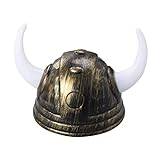 ibasenice Medeltida Viking Krigare Horn Hjälmar Medeltiden Soldat Krigare Kostym Hatt För Vuxen Halloween Fest Kostym Gyllene