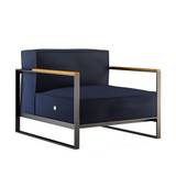 Röshults - Garden Moore Chair, Anthracite, Cushion Back + Seat, Navy Blue - Utomhusfåtöljer