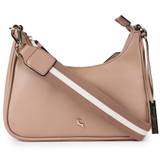 'Bella Toscana' Real Leather Crossbody Bag with Webbing Strap: 64296 Parafin NA