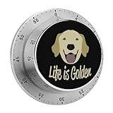 Life Is Golden (Golden retriever) mekaniska kökstimers för matlagning nedräkning äggtimer magnetisk rygg bakning fitness