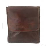 Flapover väskan Giovanni från Italien, 25x22x4, brun