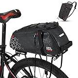 KEMIMOTO 2-i-1 bagagebärväska, 8 l och vattentäta cykelväskor för bagagehållare, flera fack, med bärhandtag och axelrem, cykelväskor bak