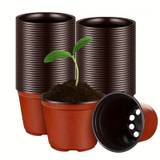 20pcs Plant Nursery Pots Small Seed Starting Pots Seedling Plastic Plant Pot With Drainage Holes For Indoor Outdoor Planting Garden Flower Plant Container Cups Planter 4in