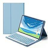QYiiD TouchPad tangentbordsfodral med mus för Xiaomi Mi Pad 5 Pro 12,5 tum, folio tangentbordsfodral med magnetiskt avtagbart trådlöst tangentbord för Mi Pad 5 Pro 12,5 tum, blå