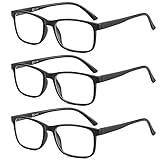 Suertree 3-pack läsglasögon blåljusfilter glasögon kvinnor män läshjälp datorglasögon UV blockerat mode läsare 3,0 x 642