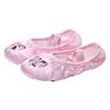 EXCEART balett dansskor baletttofflor läder småbarn balettskor dansskor för flickor barn balettskor – storlek 27 (rosa)