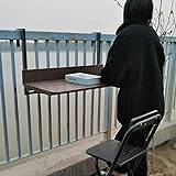 Hängbord Balkong Fällbart bord, skrivbord, räcke hängbord, hopfällbar fritidshylla, kaffe uteplats Trädgård Matsal Möbelställ (Storlek: 60 * 37cm)