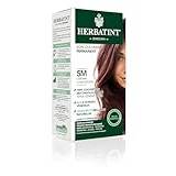 Herbatint Permanent färgvård 5M ljus kastanj mahogny - 150 ml, ammoniakfri, 100% vitt hår, dermatologiskt testad för känslig hud, med 8 ekologiska växtextrakt