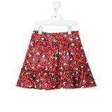 Marc Jacobs Kids - utsvängd leopardmönstrad kjol - barn - spandex/elastan/polyester - 4 - Röd