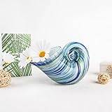 YUDIZWS Glass Sea Shell Vase, Conch Sculpture Glass Vaser för blommearrangemang Hydroponic Plants Living Room Centerpieces Decor,Blue,20x11cm