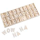 Bjxy trä brevset, 156st bokstäver trä byggklossar, stora bokstäver pedagogiska leksaker, trä bokstäver för att lära sig deco barnuppfostring hantverk