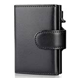 IWTTWY Plånbok herr plånbok herr kortfodral – plånbok RFID-blockering skydd plånbok aluminium kortfodral kreditkortshållare myntfack, svart, 10 x 7 x 3 cm, Modern