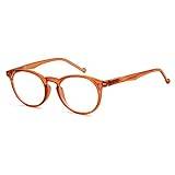 eyekepper Fjädergångjärn ovala läsglasögon dam 2,5 runda läsglasögon med orange ram