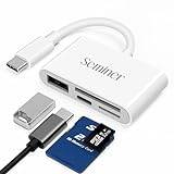 USB C SD-kortläsare, Seminer 4 i 1 USB-C till kamera minneskortsadapter med laddningsport, Micro SD TF-minneskortläsare kompatibel med MacBook, Samsung, Android