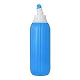 Bidé flaska bottentvättmaskin, bärbar, utbytbart dubbelt munstycke, 500 ml kapacitet (påfågelblå)