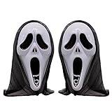 KALUROIL 2 st Scream Mask- Halloween Cosplay Costume Scary Mask - Scream Skull Ghost Mask för barn och vuxna