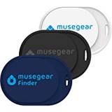musegear Mini Key Finder med Bluetooth-app I Key Finder Loud för mobiltelefon i 3-pack, mörkblå, vit och svart I GPS-plats/parning I Key Find