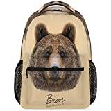 Grizzly björn reseryggsäck för bärbar dator för män kvinnor vattentålig högskola skola skola bokväska lätt vardaglig dagväska resor väsentligheter, flerfärgad