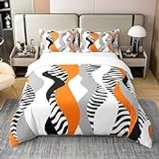 Homemissing geometri bäddset super king size barn zebra täcke set för tonåringar kopäls 100 % bomull påslakan djurtryck sängöverkast orange geometriskt bondgård påslakan