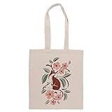 Fox In Cherry Blossoms Livsmedel Beige Shoppingväska Groceries Beige Shopping Bag